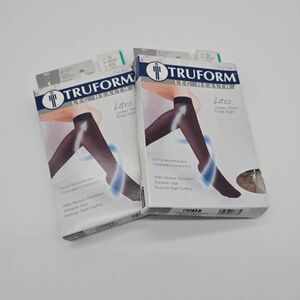 Truform Sheer Compression Knee Highs 2-Pack Womens Medium Beige 8-15mmHg NWT